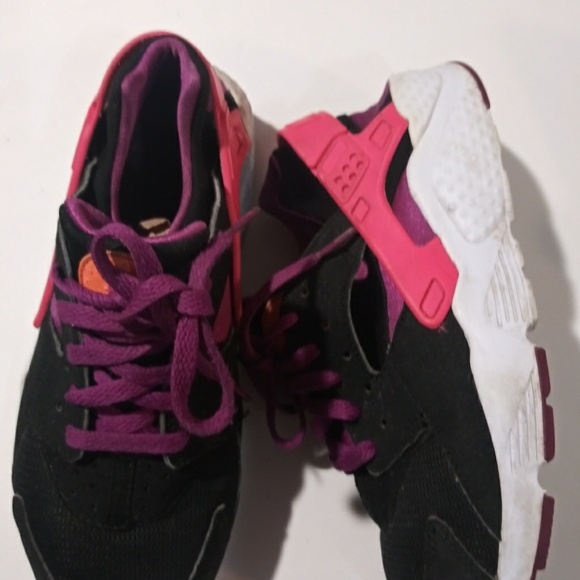 nike huarache black purple orange